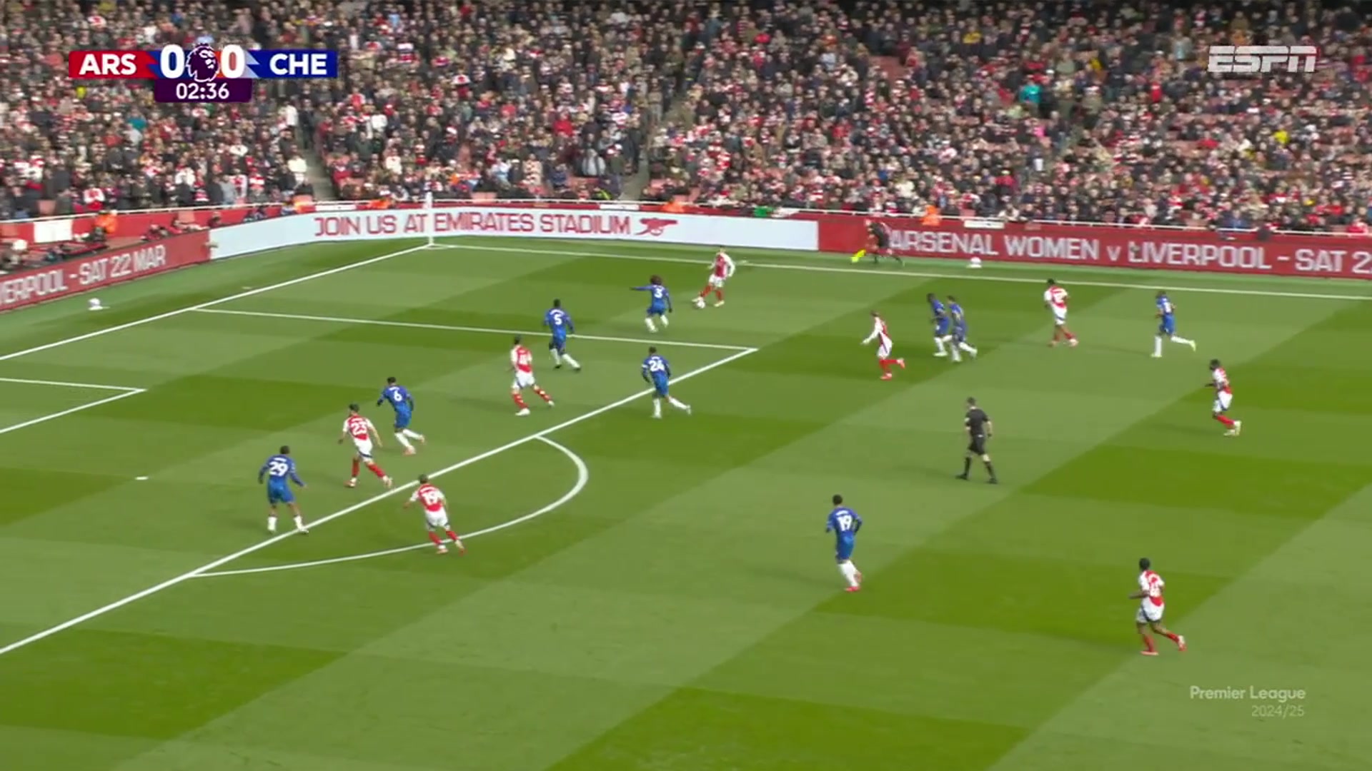 【集錦】英超-阿森納1-0切爾西距榜首12分 梅里諾制勝