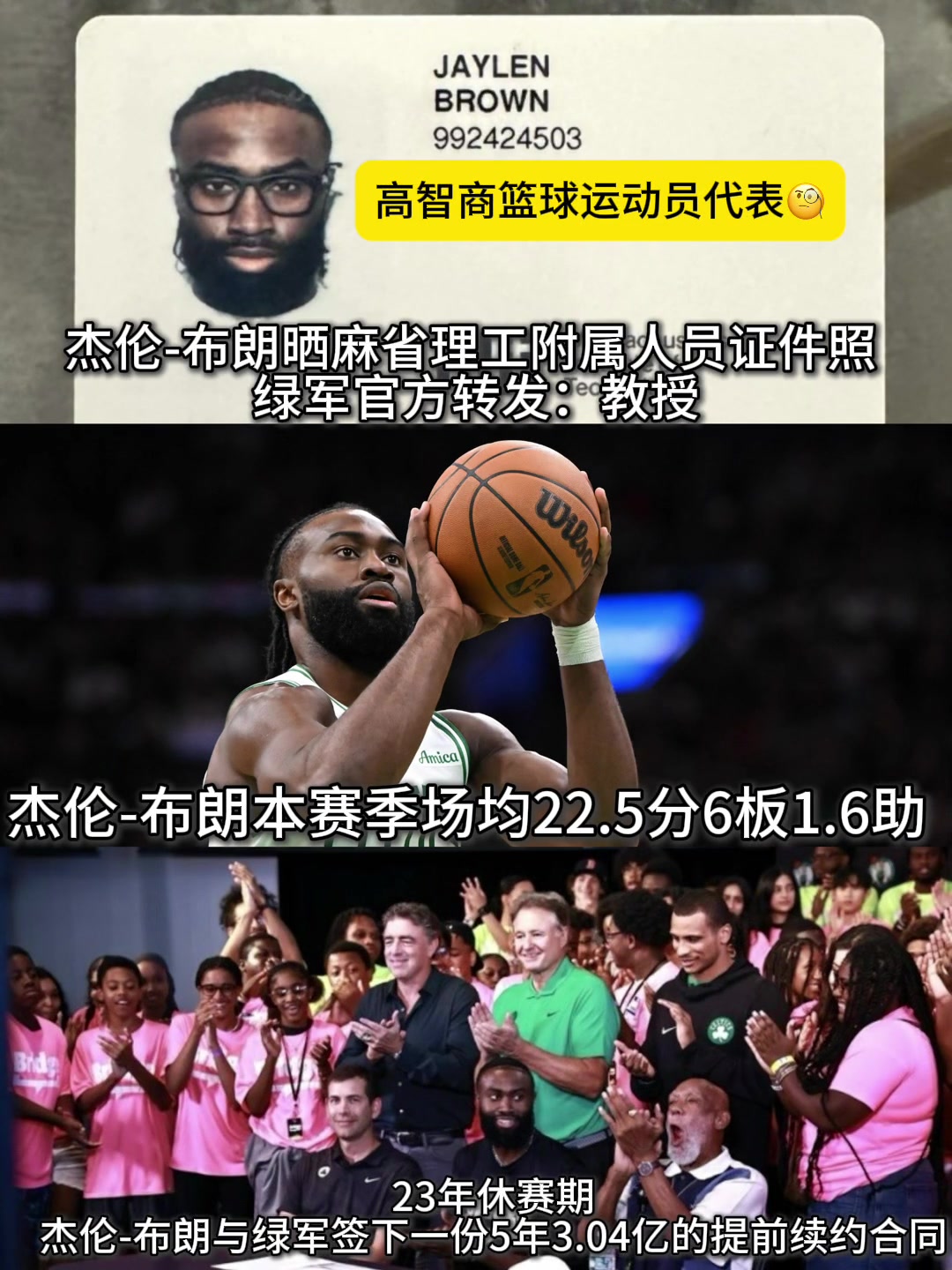 杰倫-布朗不打球的話，起碼也是華爾街的一個高管吧！