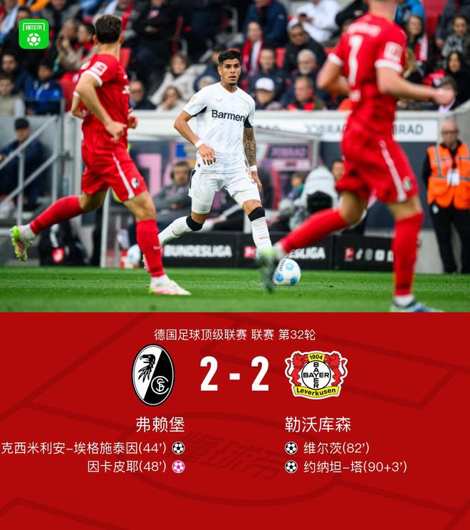 勒沃勝弗賴堡，拜仁奪冠；維爾茨進球，塔絕平。
