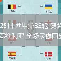 04月25日 西甲第33輪 奧薩蘇納vs塞維利亞 全場錄像回放